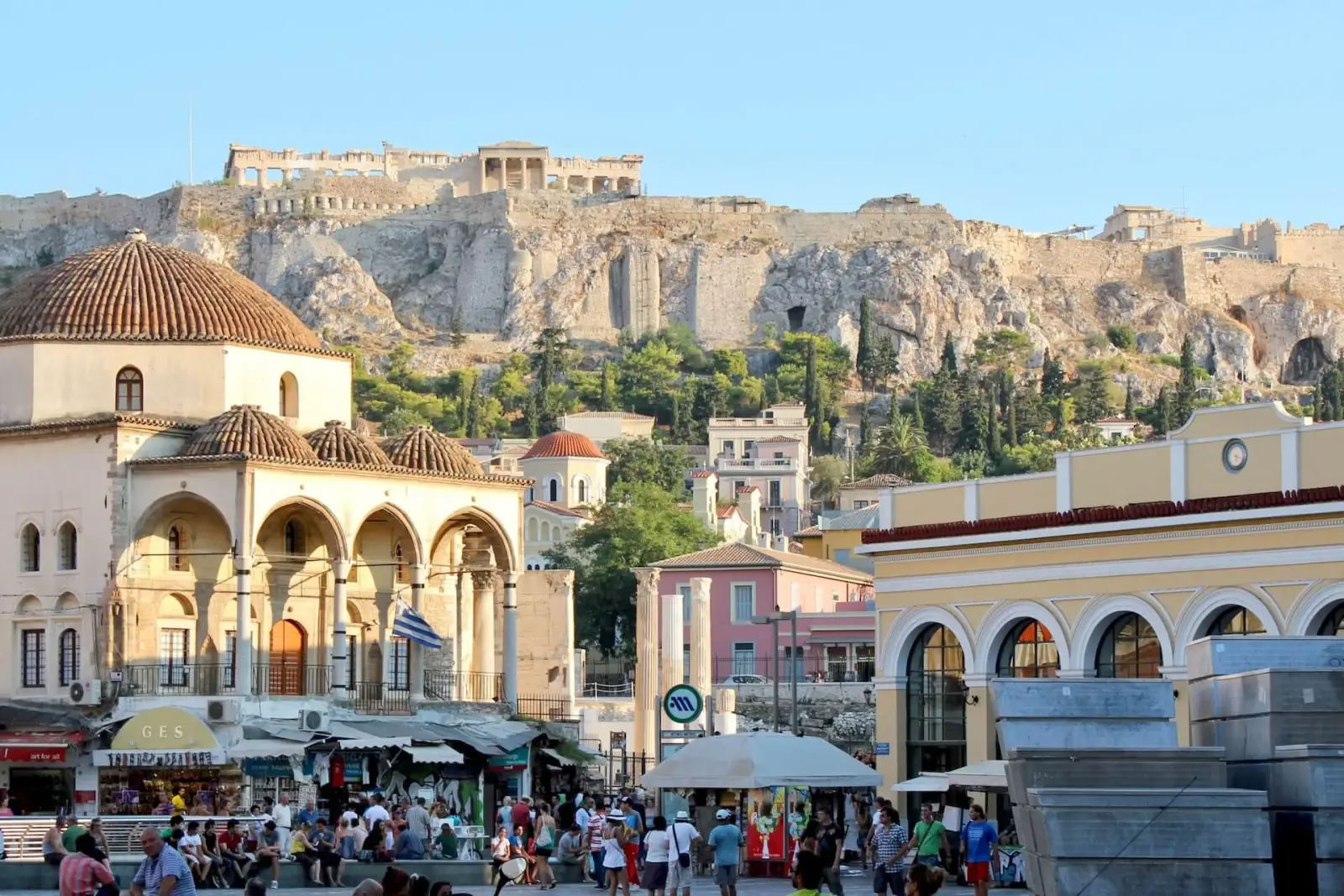 The Acropolis and Parthenon above Athens, Greece