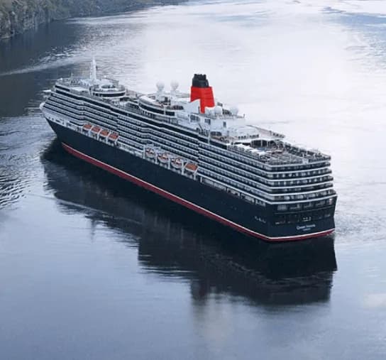 Cunard ocean liner at sea