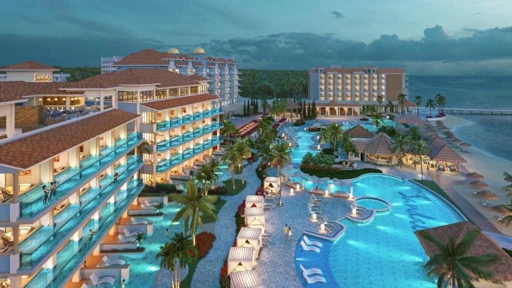 Sandals Dunn's River on Jamaica's north coast near cascading waterfalls