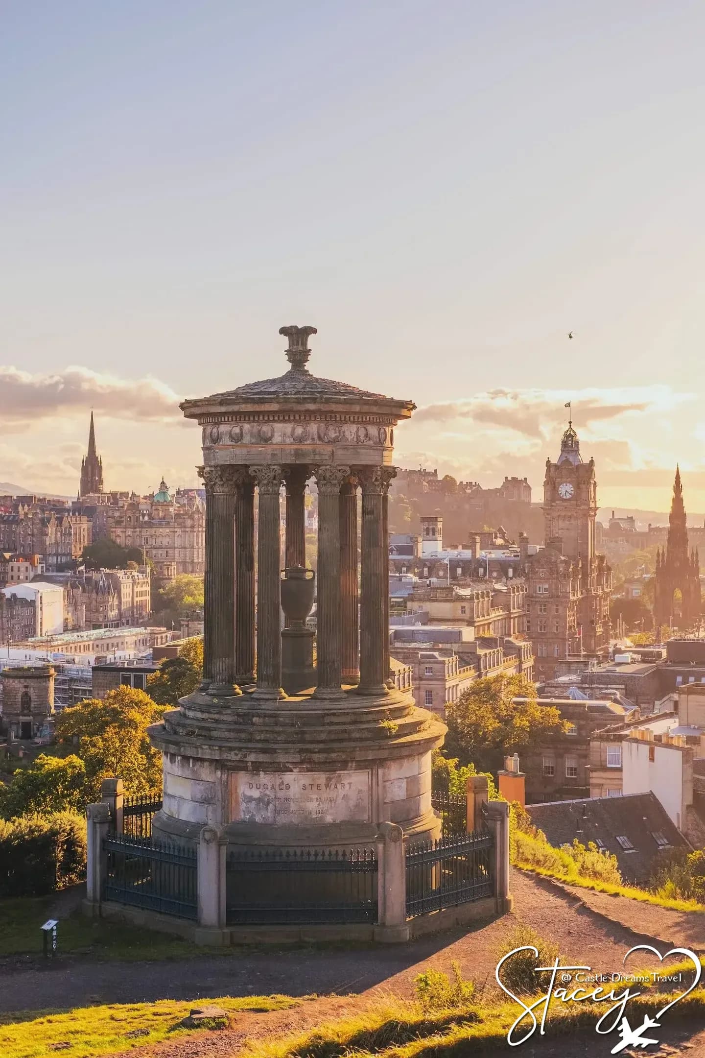 Edinburgh Castle atop its volcanic rock above the city