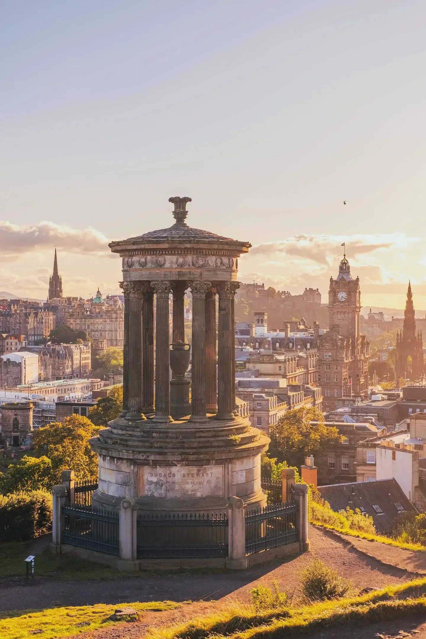 Edinburgh Castle atop its volcanic rock above the city
