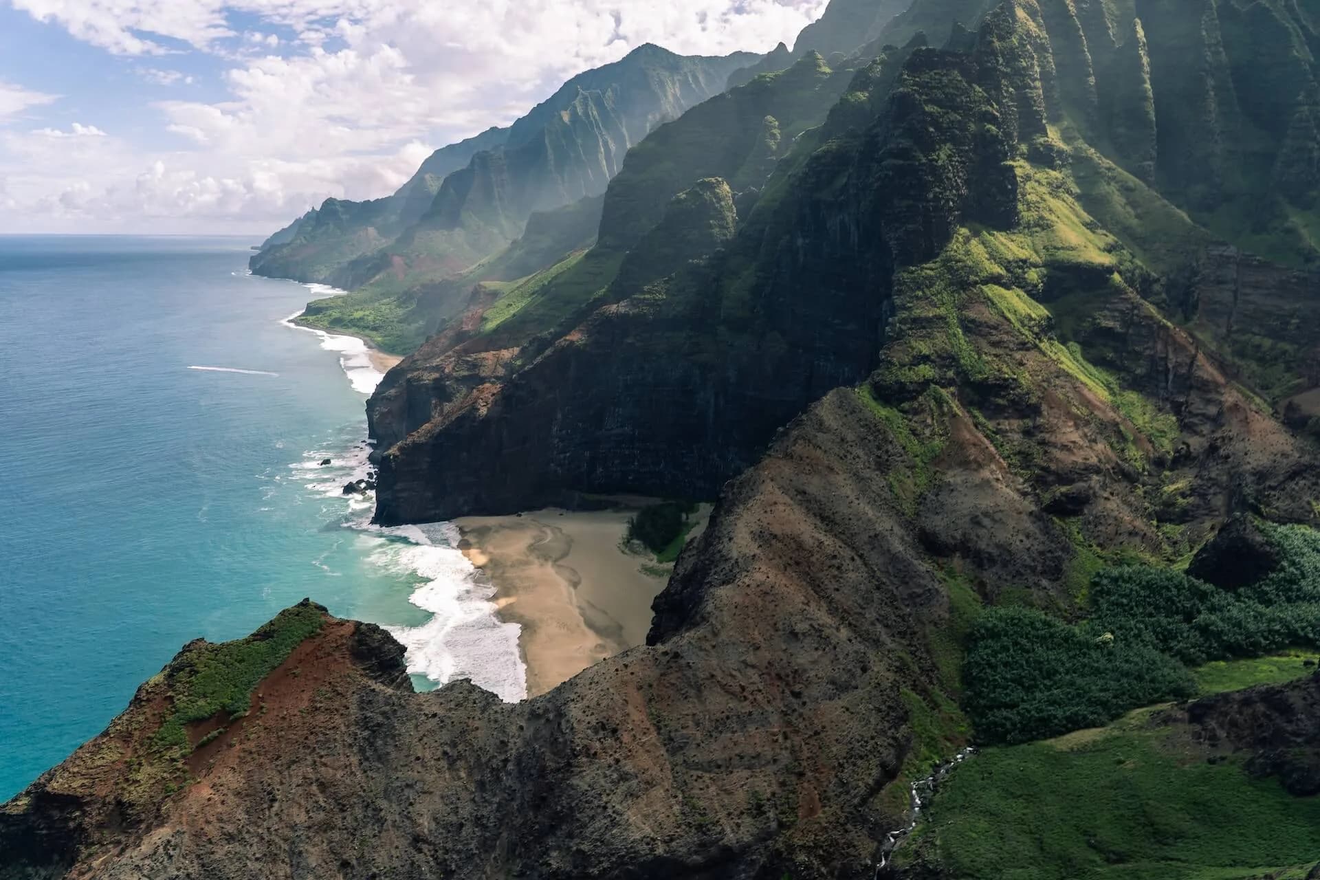 Emerald cliffs of Kauai's Na Pali Coast