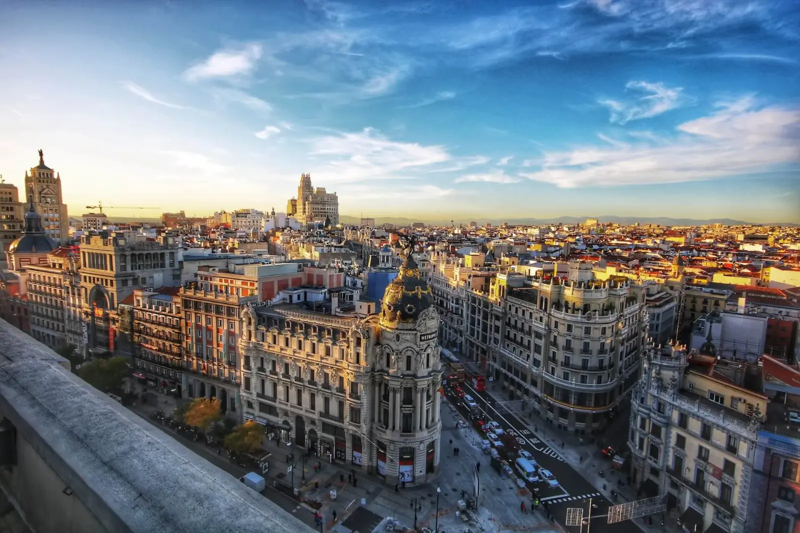 Grand architecture and plazas of Madrid, Spain