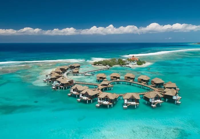 Over-the-water suites at Sandals Royal Caribbean Resort & Private Island
