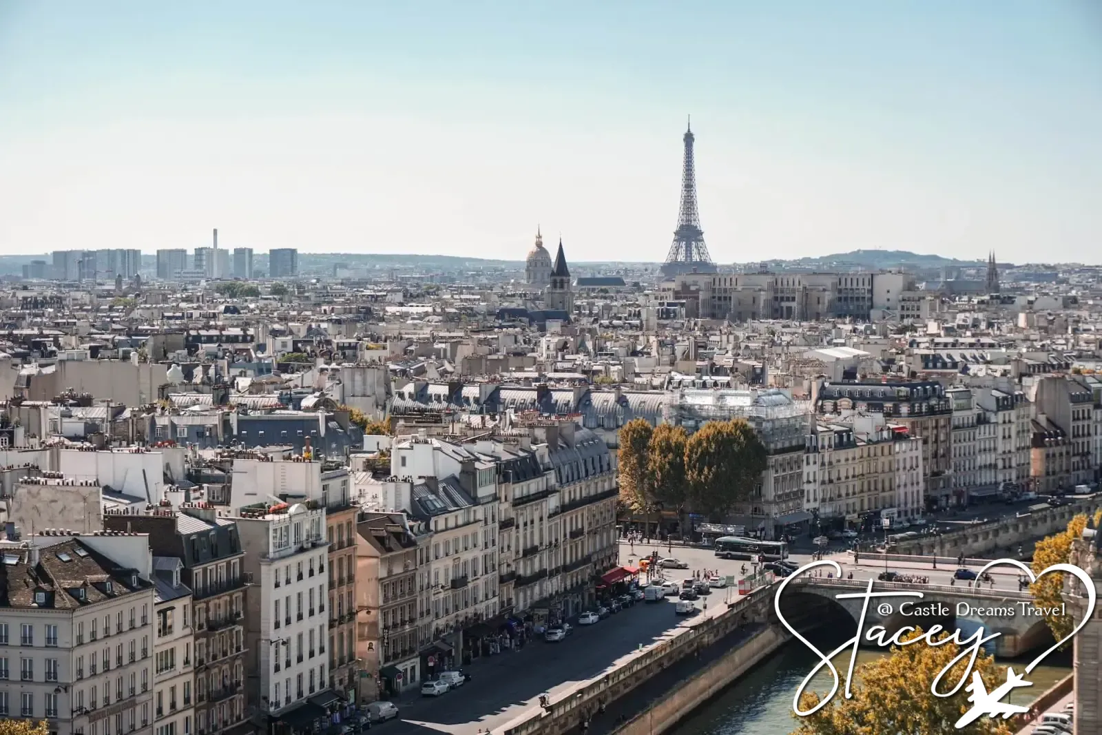 The Eiffel Tower above the Paris skyline