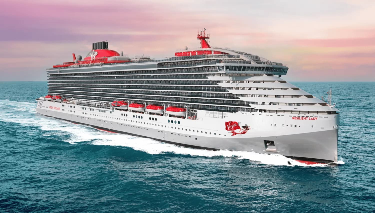 Virgin Voyages' Resilient Lady at sea