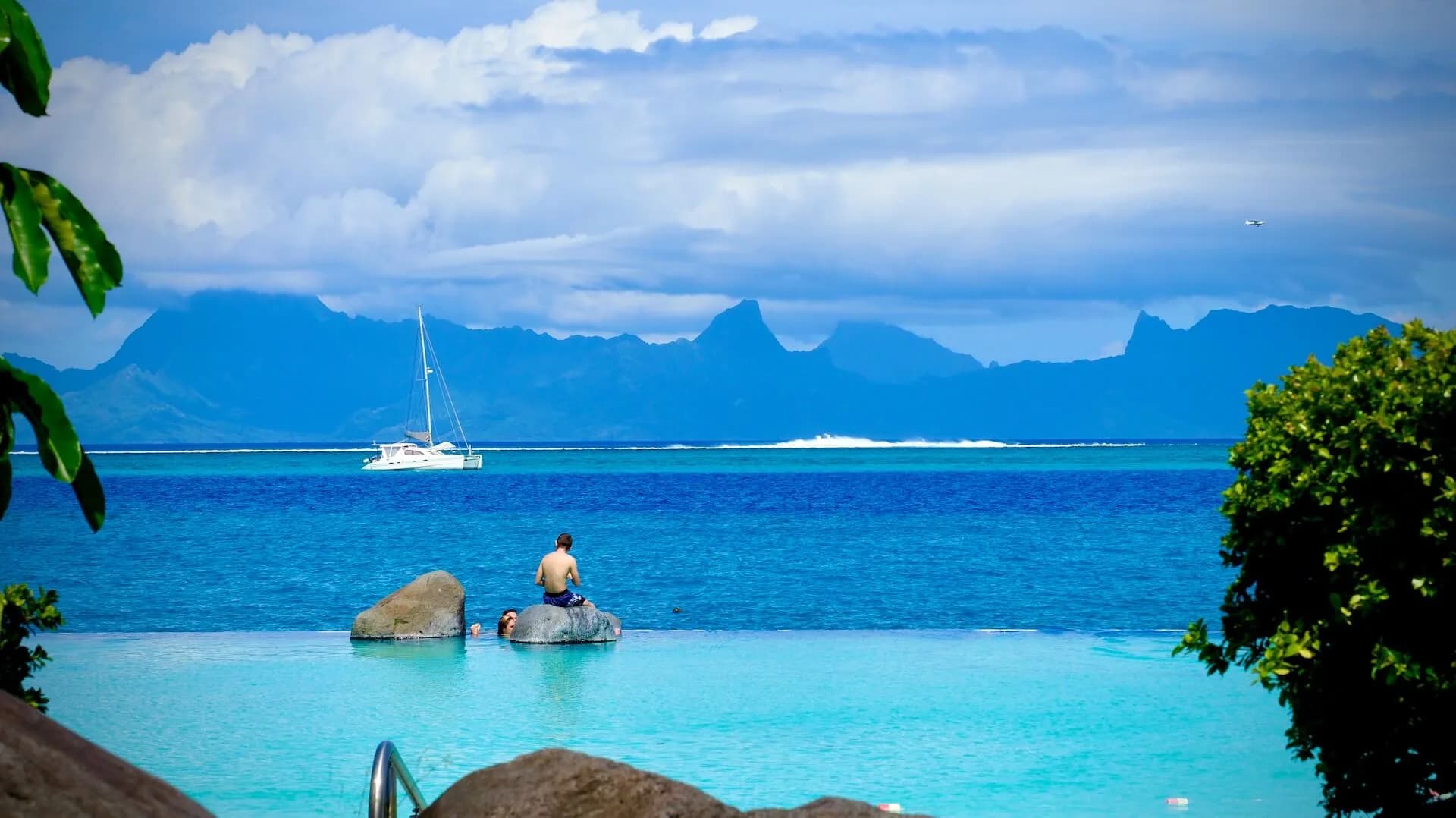 Lagoon and lush peaks of Tahiti, French Polynesia