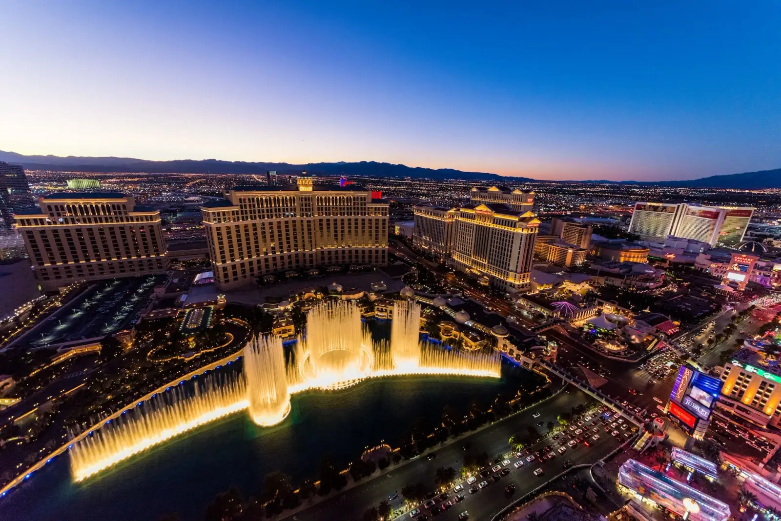 The Las Vegas Strip lit up at night