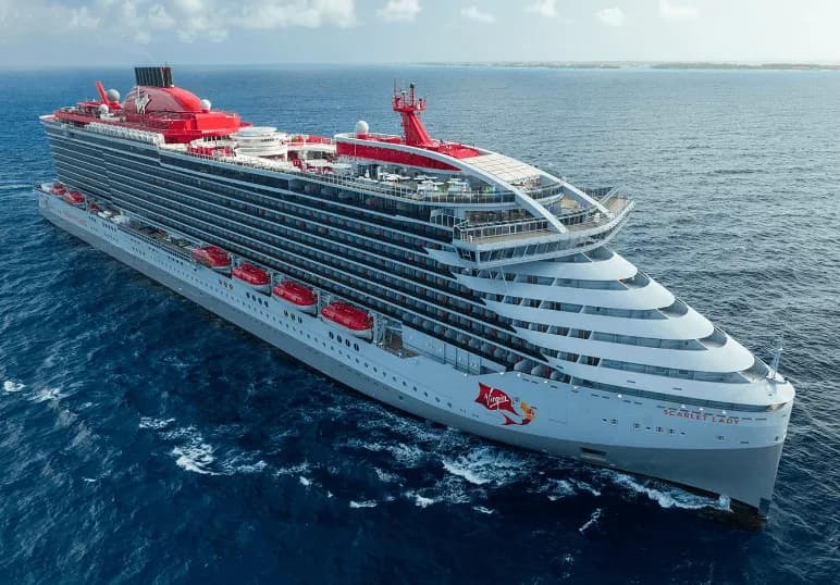 Virgin Voyages ship at sea