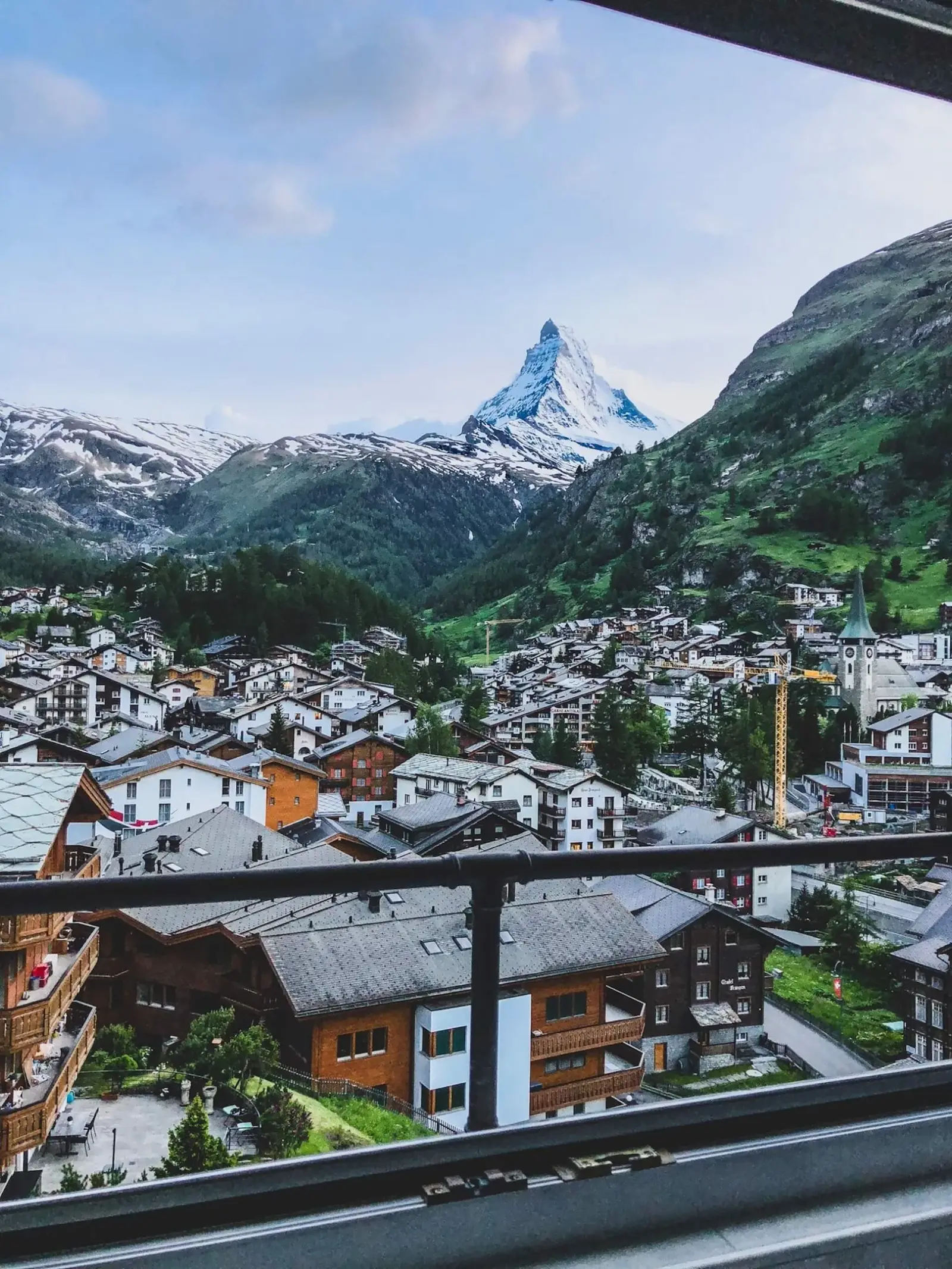 The Matterhorn towering over the village of Zermatt